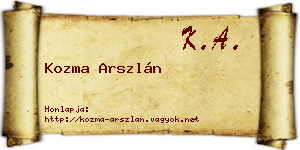 Kozma Arszlán névjegykártya